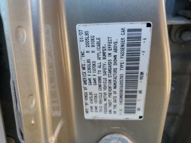 1HGCM66587A055793 - 2007 HONDA ACCORD EX GOLD photo 12