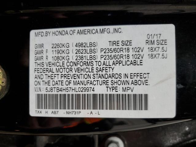 5J8TB4H57HL029974 - 2017 ACURA RDX TECHNOLOGY BLACK photo 13