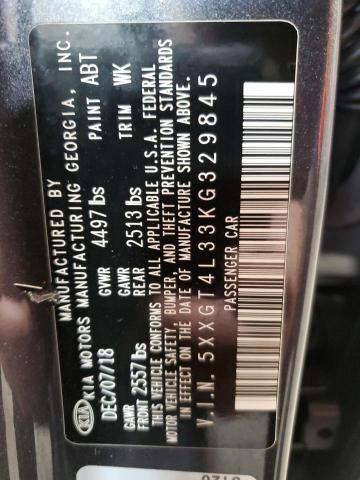 5XXGT4L33KG329845 - 2019 KIA OPTIMA LX GRAY photo 12