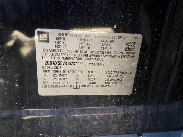 2GNAXSEV8J6237111 - 2018 CHEVROLET EQUINOX LT შავი ფოტო 14