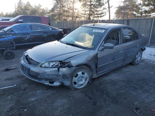 JHMES96624S016757 - 2004 HONDA CIVIC HYBRID GRAY photo 1