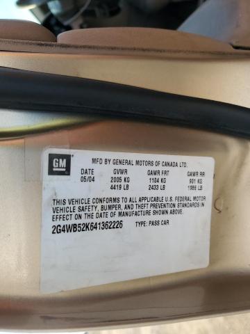2G4WB52K641362226 - 2004 BUICK REGAL LS Brun photo 12