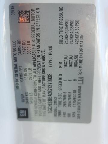 1GCHSBEA3G1370938 - 2016 CHEVROLET COLORADO 白色 照片 13