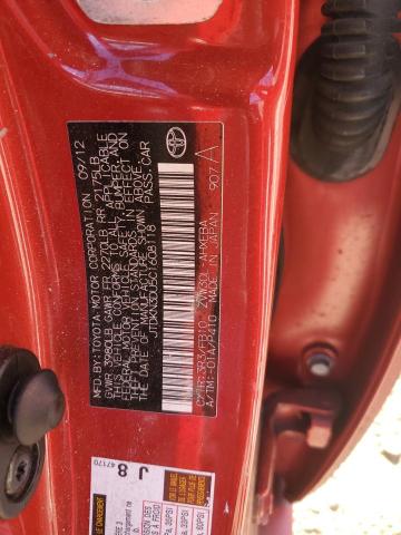 JTDKN3DU5C1608118 - 2012 TOYOTA PRIUS 红色 照片 12