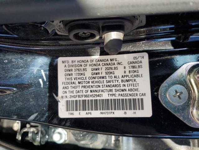 2HGFB2F96EH529401 - 2014 HONDA CIVIC EXL Qara foto 12
