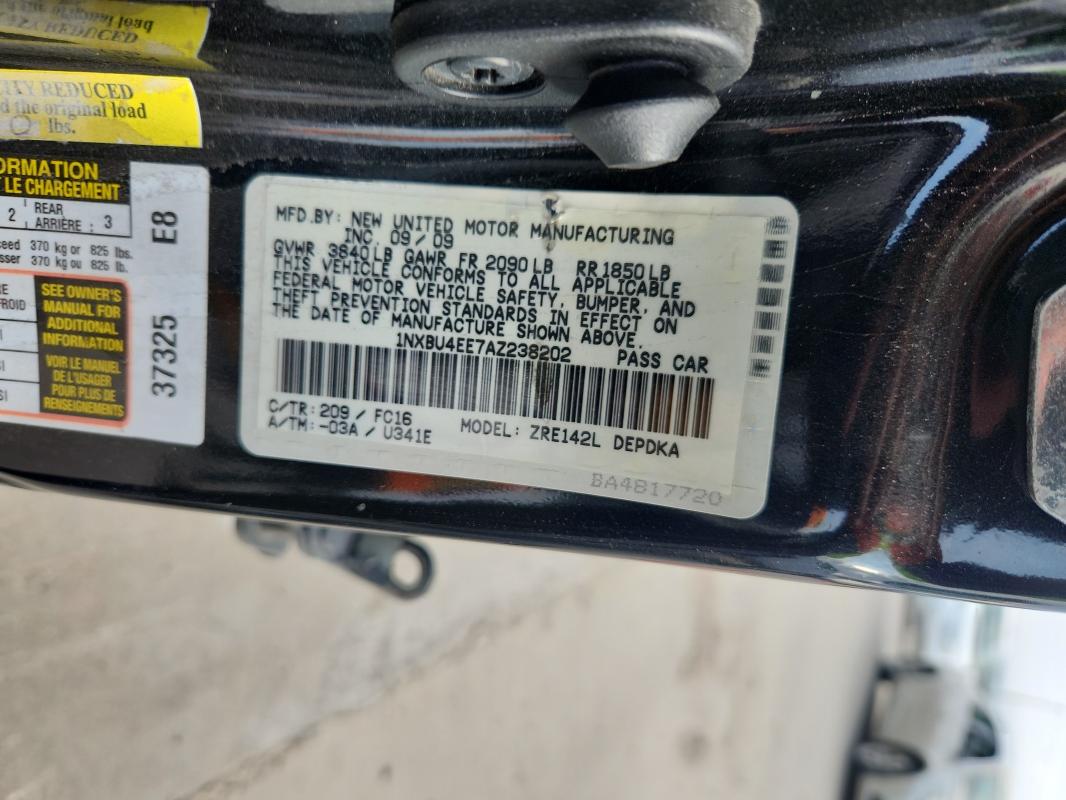 1NXBU4EE7AZ238202 - 2010 TOYOTA COROLLA BASE Қара фото 13