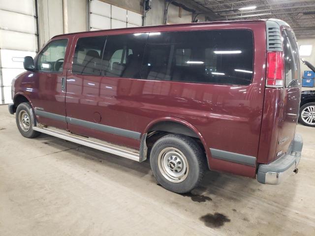 1GNGG25R9W1034218 - 1998 CHEVROLET EXPRESS G2 BURGUNDY photo 2