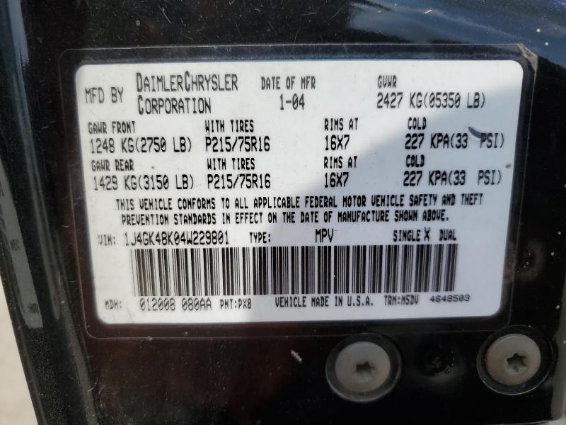 1J4GK48K04W229801 - 2004 JEEP LIBERTY SPORT 黑色 照片 13