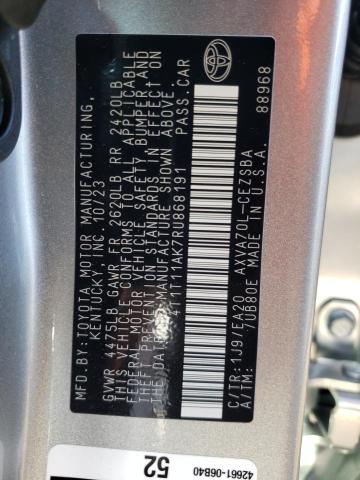 4T1T11AK7RU868191 - 2024 TOYOTA CAMRY SE NIGHT SHADE SILVER photo 13