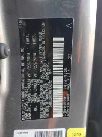 5TDDZ3DCXHS156312 - 2017 TOYOTA SIENNA XLE ნაცრისფერი ფოტო 12