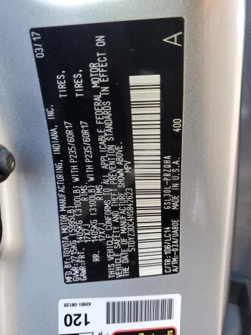 5TDYZ3DC4HS842623 - 2017 TOYOTA SIENNA XLE SILVER photo 14