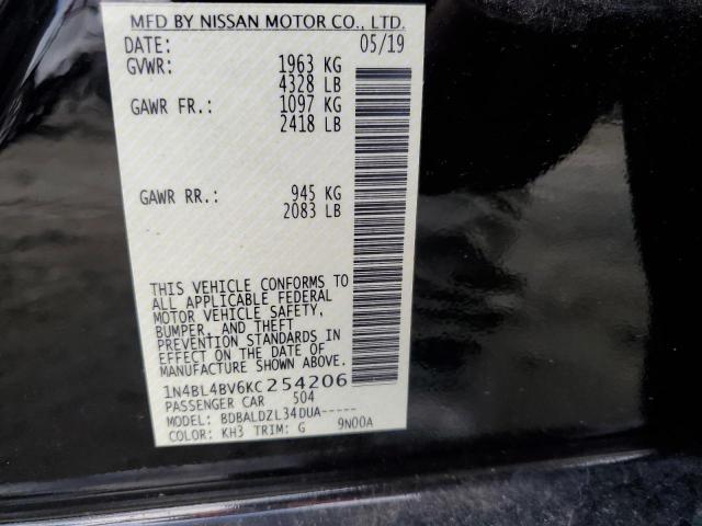 1N4BL4BV6KC254206 - 2019 NISSAN ALTIMA S BLACK photo 12