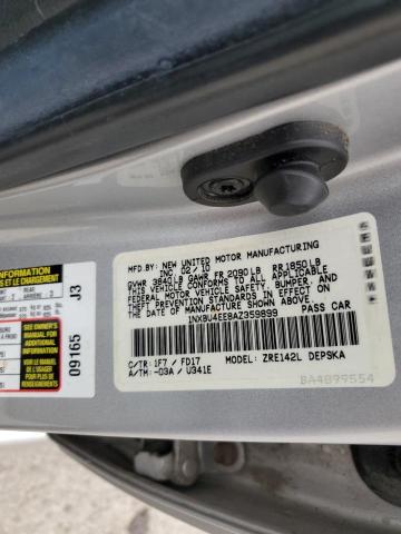 1NXBU4EE8AZ359899 - 2010 TOYOTA COROLLA BASE فضي صورة 12