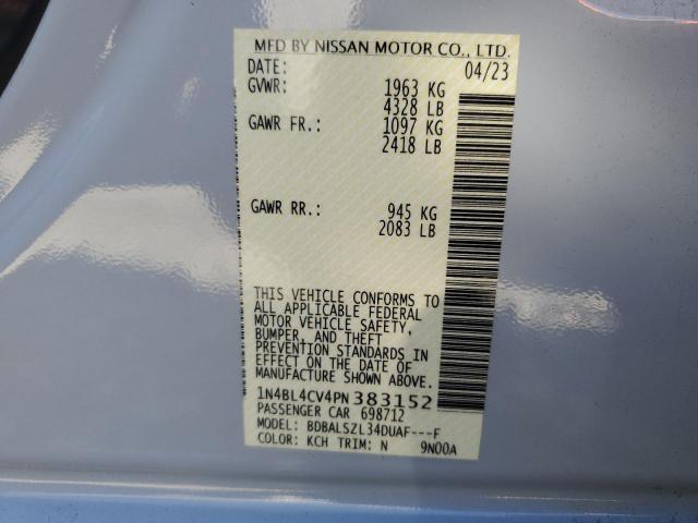 1N4BL4CV4PN383152 - 2023 NISSAN ALTIMA SR GRAY photo 12