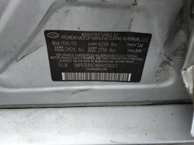 5NPEB4AC4BH029023 - 2011 HYUNDAI SONATA GLS BLACK photo 12