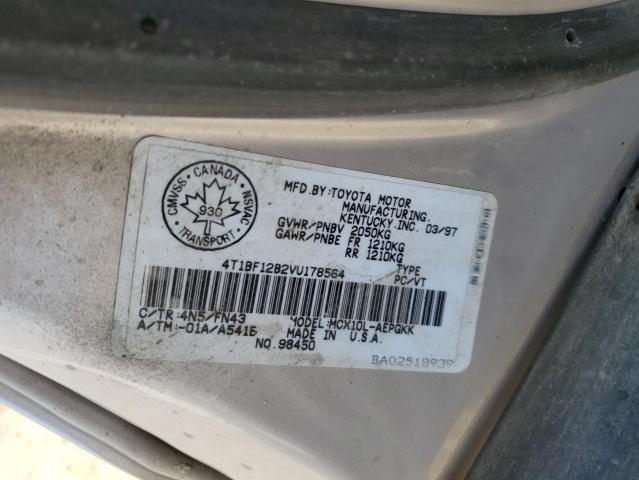 4T1BF12B2VU178564 - 1997 TOYOTA AVALON XL 银色 照片 12