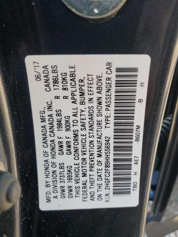 2HGFC2F89HH556942 - 2017 HONDA CIVIC EX 灰色 照片 13