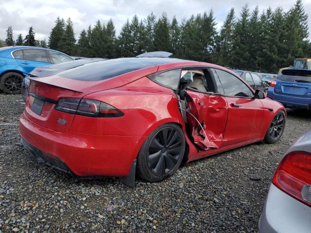 5YJSA1E6XNF496734 - 2022 TESLA MODEL S RED photo 3