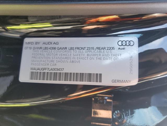 WAUAUGFF7LA003437 - 2020 AUDI A3 PREMIUM BLACK photo 12