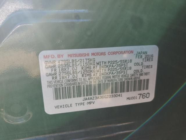 JA4AZ3A36GZ033041 - 2016 MITSUBISHI OUTLANDER SE BLACK photo 12