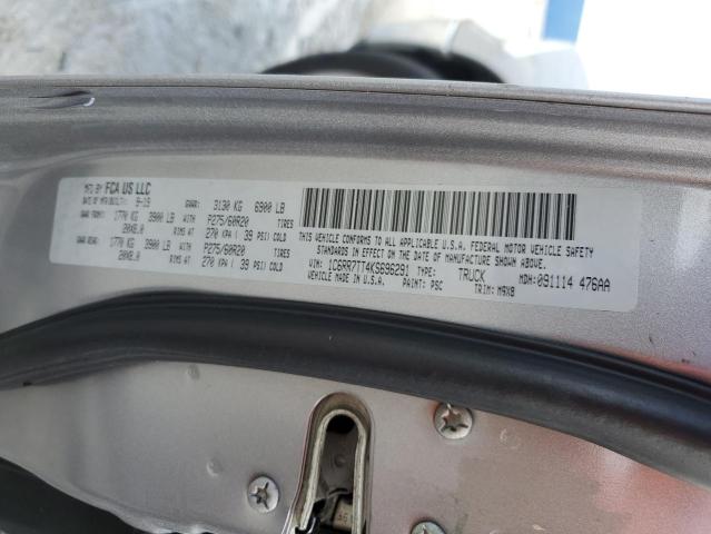 1C6RR7TT4KS696291 - 2019 RAM 1500 CLASS SLT ვერცხლისფერი ფოტო 13