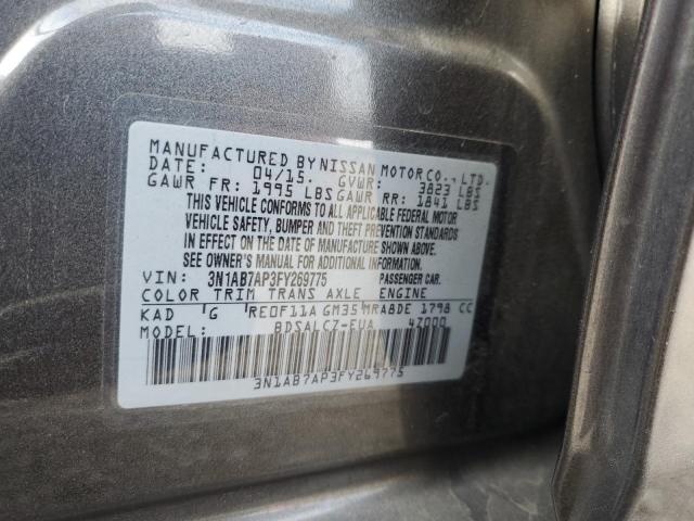 3N1AB7AP3FY269775 - 2015 NISSAN SENTRA S GRAY photo 12