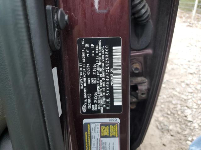 5XXGN4A72EG293800 - 2014 KIA OPTIMA EX BURGUNDY photo 12