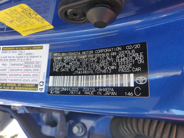 JTNKHMBX9L1079813 - 2020 TOYOTA C-HR XLE 蓝色 照片 14