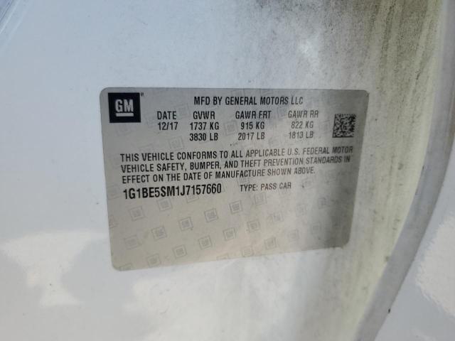 1G1BE5SM1J7157660 - 2018 CHEVROLET CRUZE LT WHITE photo 12