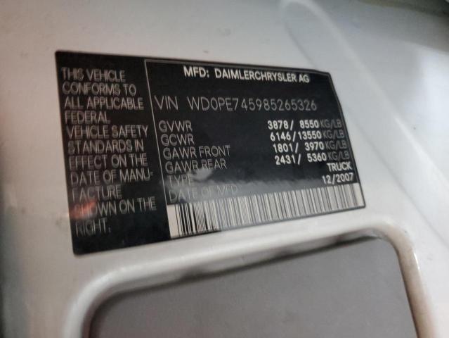 WD0PE745985265326 - 2008 DODGE SPRINTER 2500 Biały zdjęcie 13