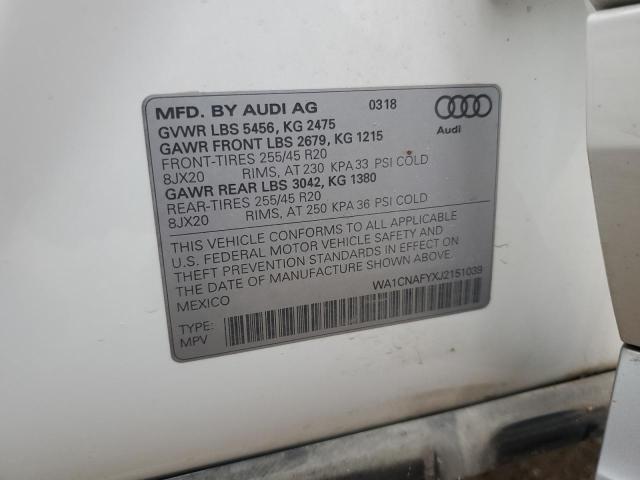 WA1CNAFYXJ2151039 - 2018 AUDI Q5 PRESTIGE 白色 照片 13