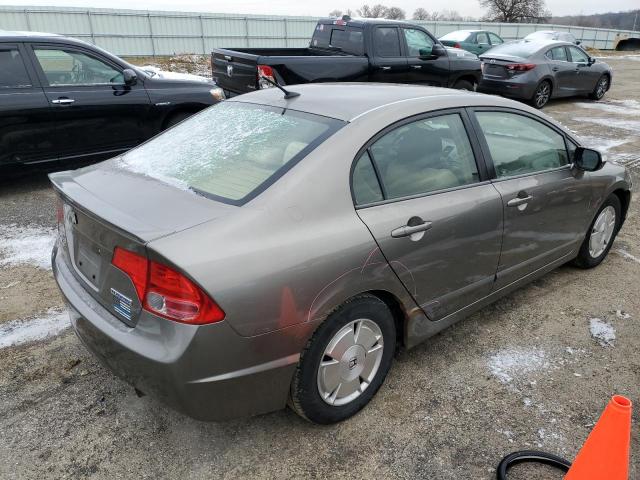 JHMFA36206S025302 - 2006 HONDA CIVIC HYBRID TAN photo 3