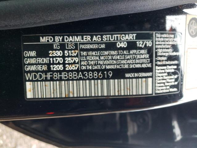 WDDHF8HB8BA388619 - 2011 MERCEDES-BENZ E 350 4MATIC BLACK photo 12