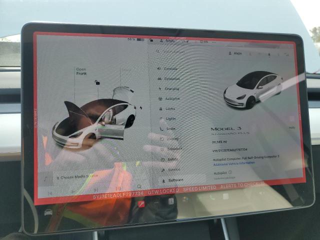 5YJ3E1EA0LF797734 - 2020 TESLA MODEL 3 Սպիտակ լուսանկար 9