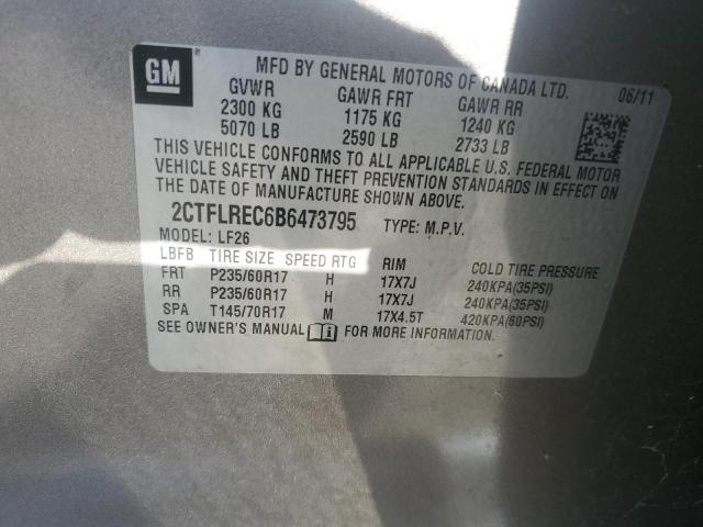 2CTFLREC6B6473795 - 2011 GMC TERRAIN SLE 棕色 照片 12