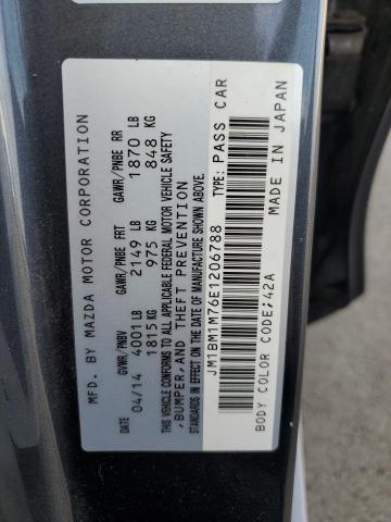 JM1BM1M76E1206788 - 2014 MAZDA 3 GRAND TOURING ნაცრისფერი ფოტო 12