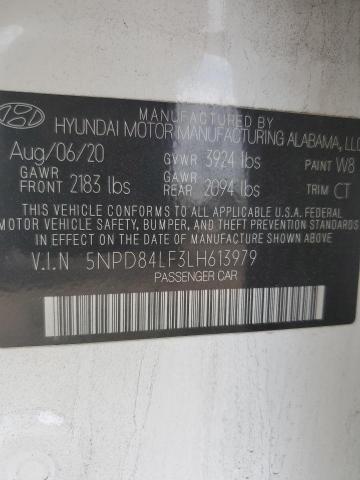 5NPD84LF3LH613979 - 2020 HYUNDAI ELANTRA SEL WHITE photo 13