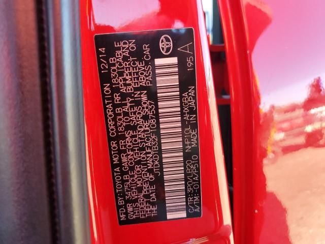 JTDKDTB32F1087537 - 2015 TOYOTA PRIUS C RED photo 12