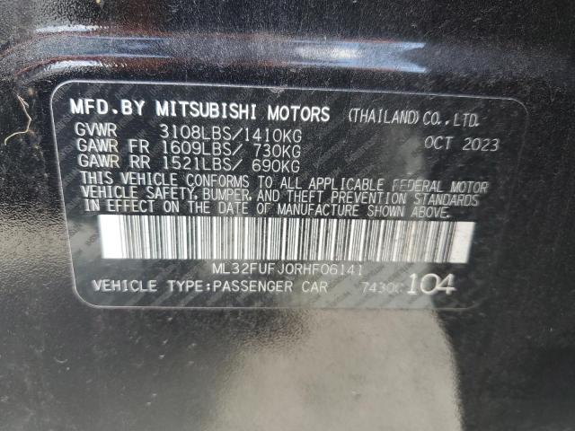 ML32FUFJ0RHF06141 - 2024 MITSUBISHI MIRAGE G4 ES შავი ფოტო 12