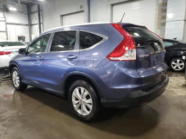 2HKRM4H74EH612412 - 2014 HONDA CR-V EXL BLUE photo 2