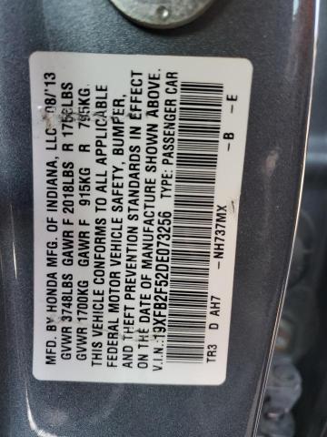 19XFB2F52DE073256 - 2013 HONDA CIVIC LX GRAY photo 13