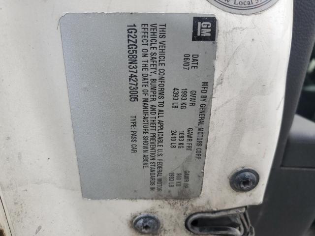 1G2ZG58N374273005 - 2007 PONTIAC G6 BASE 白色 照片 12