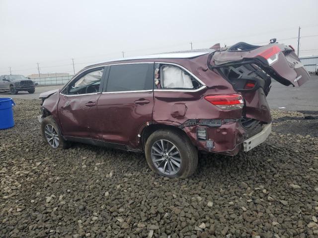 5TDJZRFH8KS987300 - 2019 TOYOTA HIGHLANDER SE Бордовый фото 2