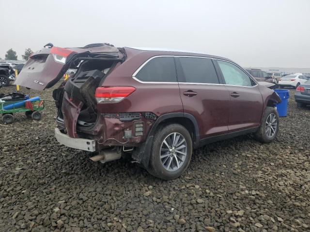 5TDJZRFH8KS987300 - 2019 TOYOTA HIGHLANDER SE Бордовый фото 3