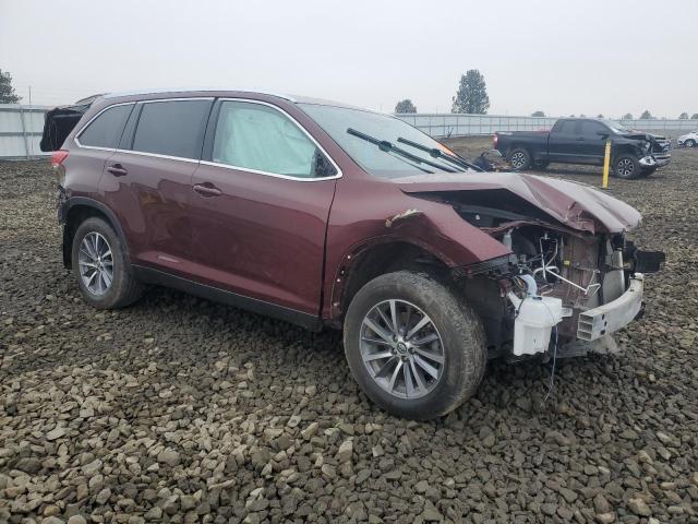 5TDJZRFH8KS987300 - 2019 TOYOTA HIGHLANDER SE Бордовый фото 4