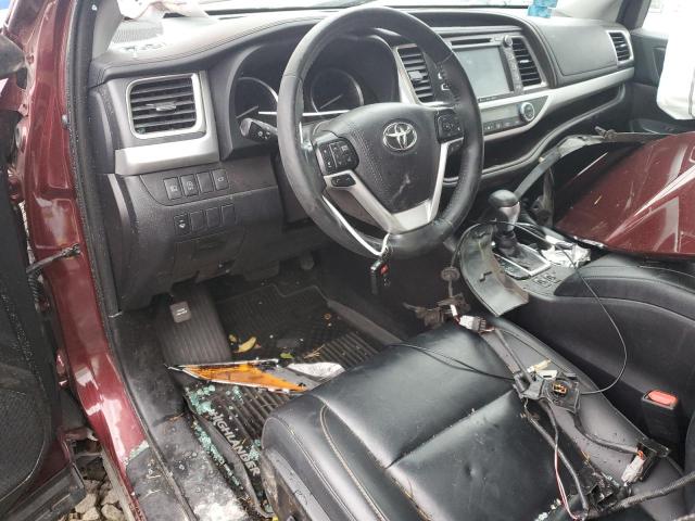 5TDJZRFH8KS987300 - 2019 TOYOTA HIGHLANDER SE Бордовый фото 8
