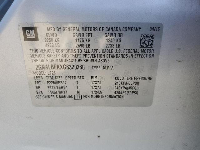 2GNALBEKXG6320260 - 2016 CHEVROLET EQUINOX LS 银色 照片 13