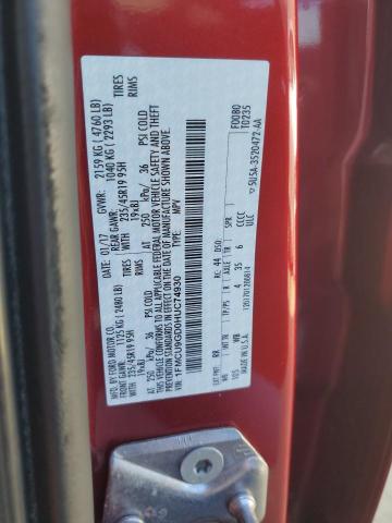 1FMCU9GD0HUC74930 - 2017 FORD ESCAPE SE Қызыл фото 13