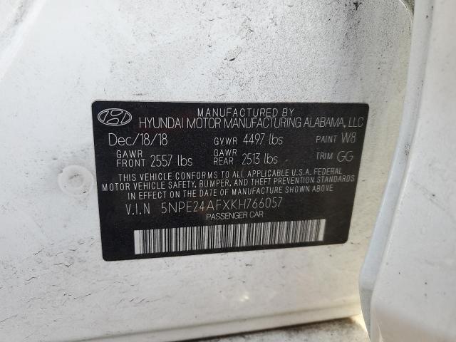 5NPE24AFXKH766057 - 2019 HYUNDAI SONATA SE Білий фото 12