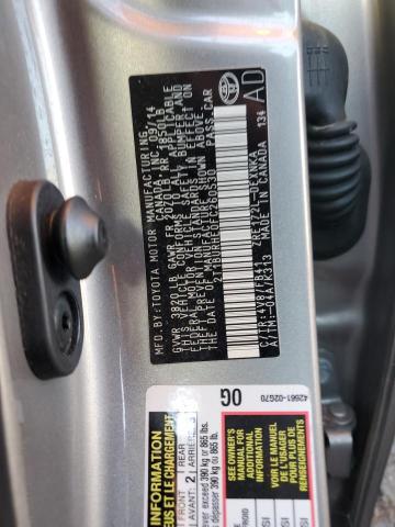 2T1BURHE0FC260530 - 2015 TOYOTA COROLLA L GRAY photo 12